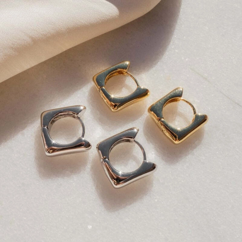 Серьги-кольца Мини Арт-Деко – Серебро