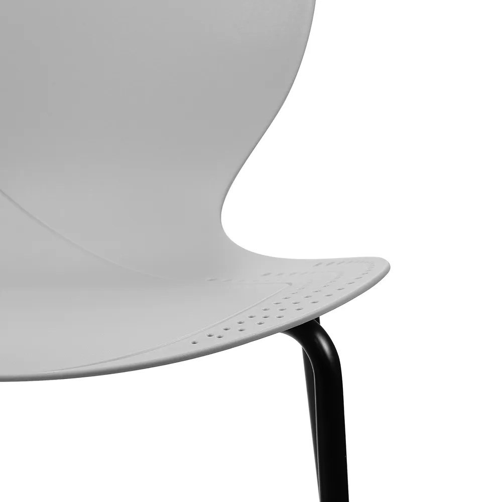 Стул пластик Wave серый с черными ножками