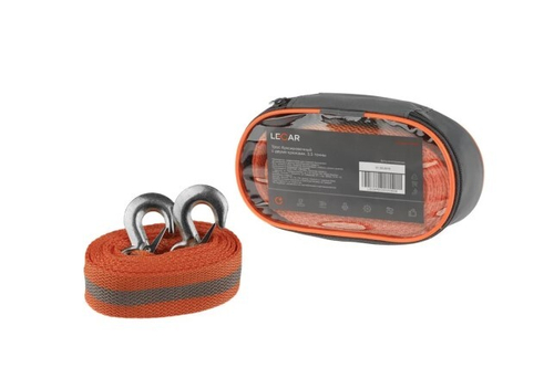 Трос буксир. (3,5 т) лента 2 крюка /5 м/ в сумке (LECAR)