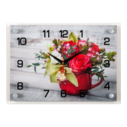 Часы настенные 2535-1018 "Букет в чашке"