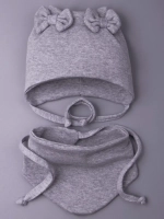 Шапка для девочки с ушками осенняя и снуд