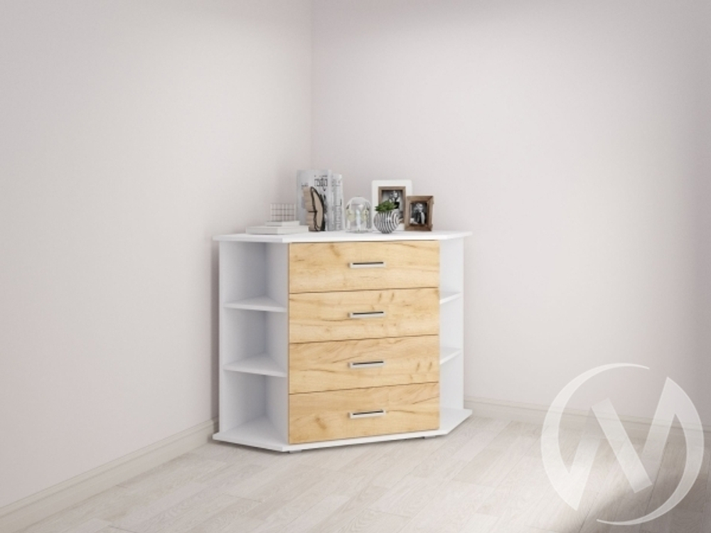 Комод Катрин-7 (белый/дуб крафт золотой)