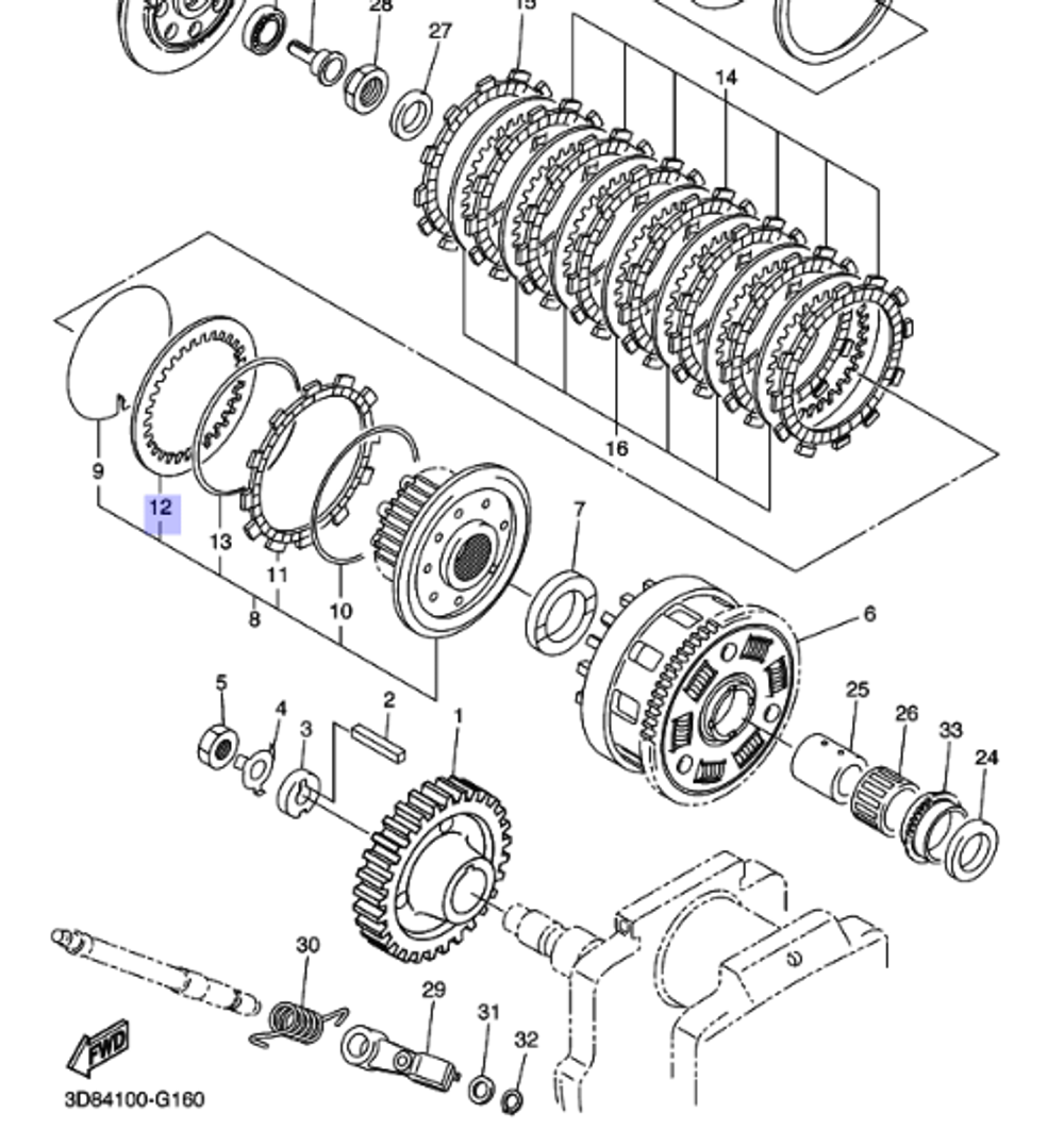 Диск сцепления стальной Yamaha 2H71632500