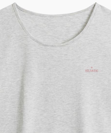 Женская пижама Atlantic NLP-494 ,модал,с коротким рукавом и брюками, светло-серый меланж + розовый