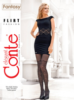 CONTE FLIRT Колготки женские с имитацией чулок и цветочным узором