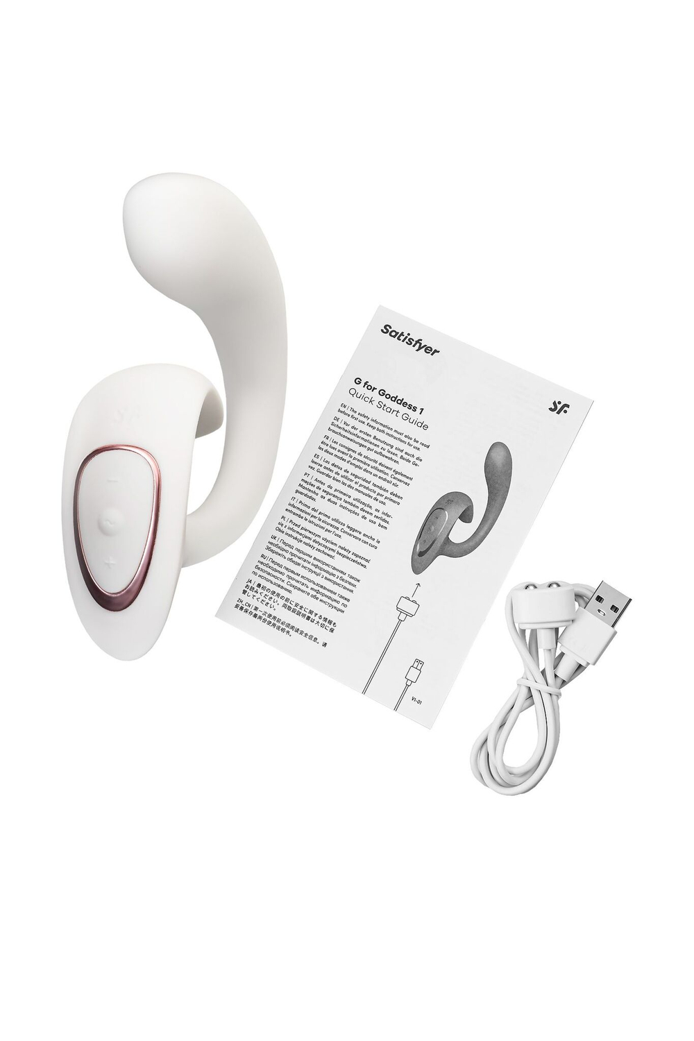 Белый вибратор для G-стимуляции G for Goddess 1 (Цвет: белый)