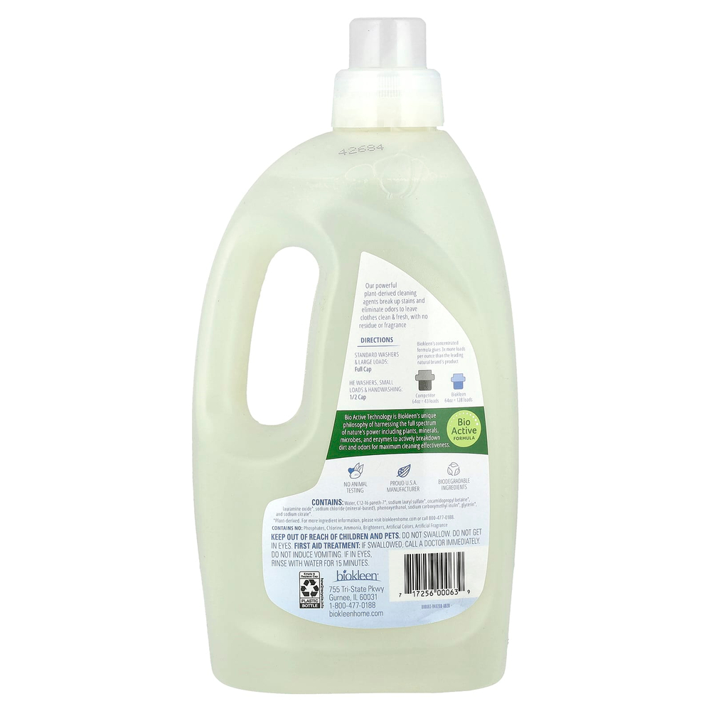 Biokleen, жидкость для стирки, Free & Clear, без отдушек, 1,89 л (64 жидк. унции)