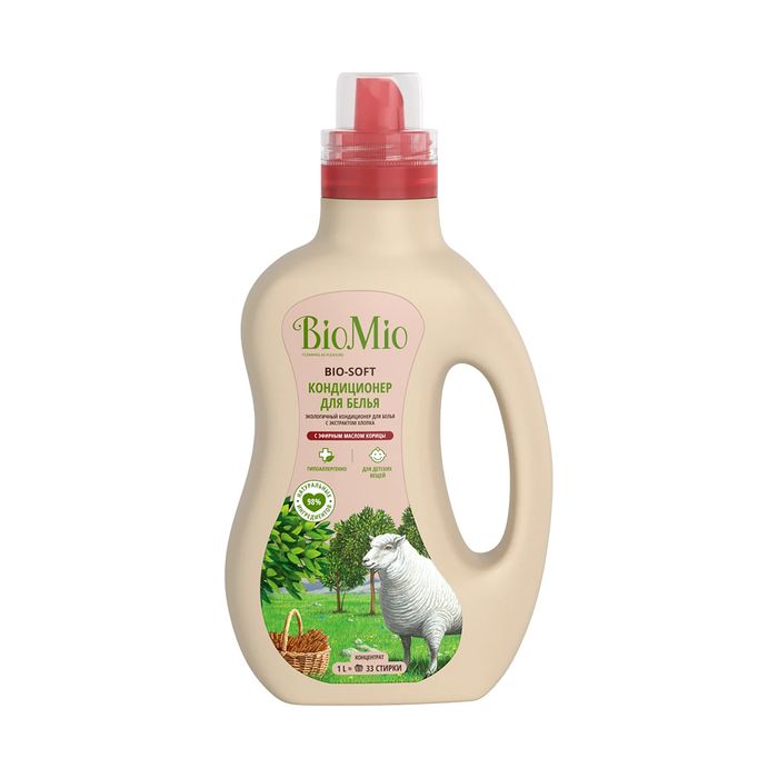 BioMio Bio-Soft эко-кондиционер с экстрактом хлопка с эфирным маслом корицы 1 л.