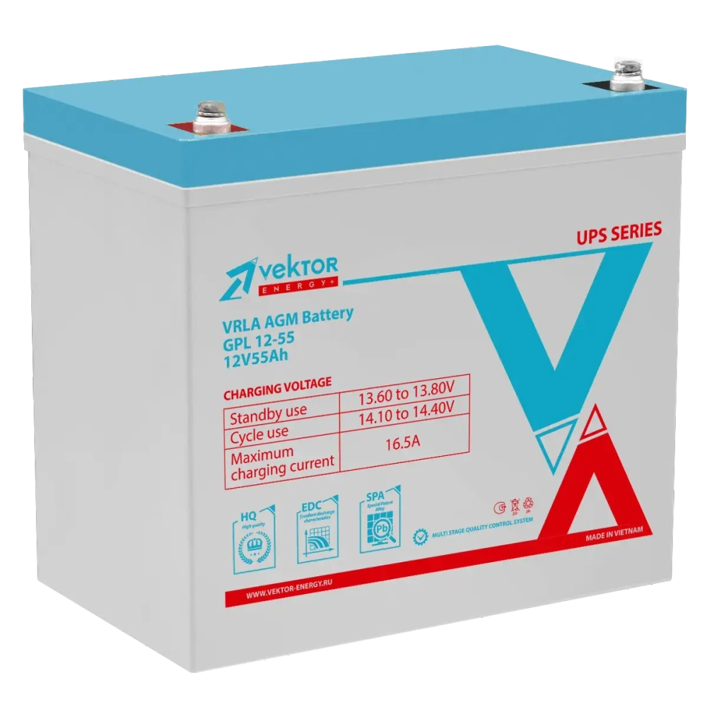 Аккумуляторная батарея Vektor Energy GPL 12-55S