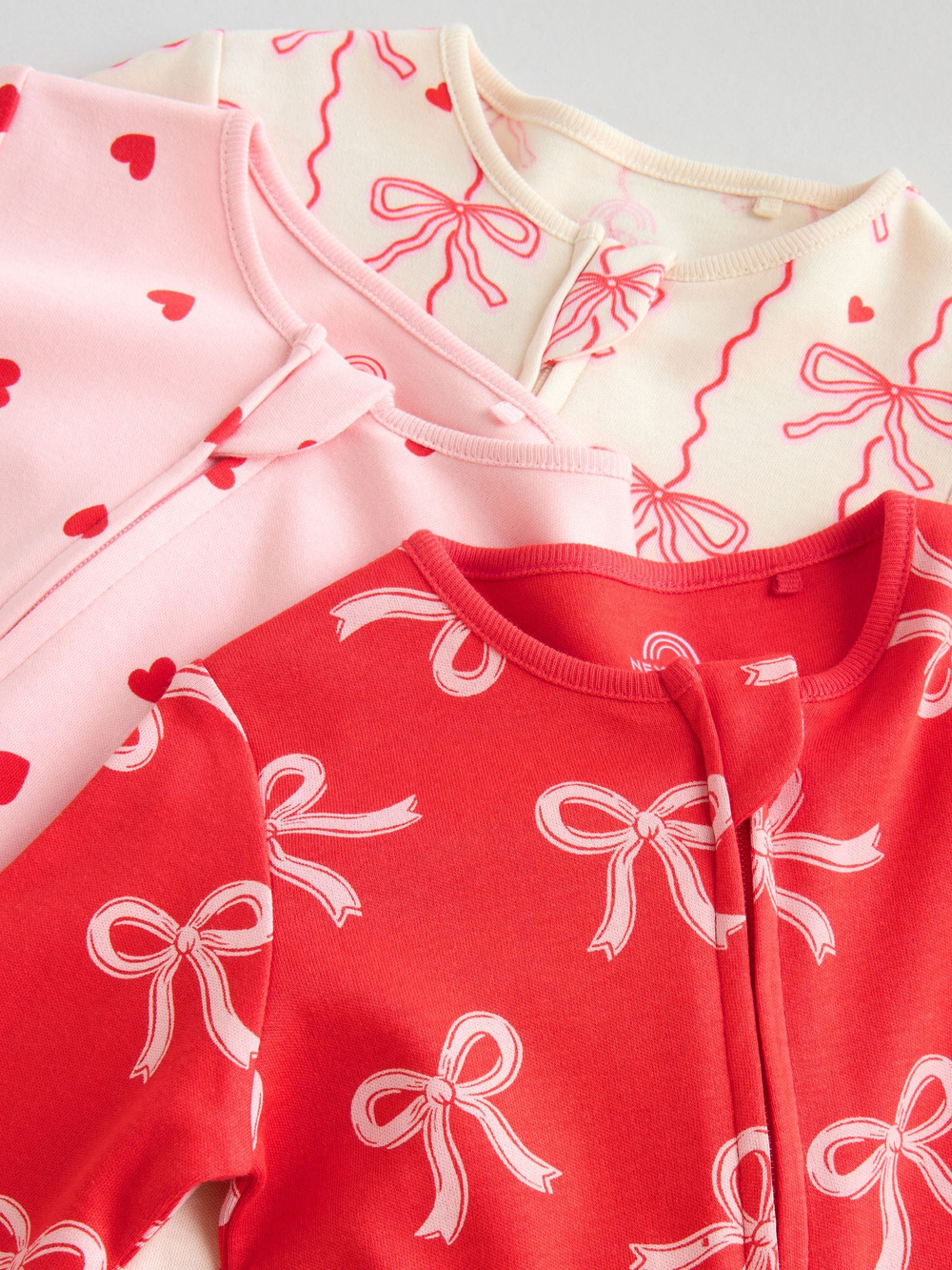 Комбинезон / Cлип для малышей Next F34-044, 3 шт., Красный, Молочный, Розовый