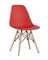 Eames Style DSW красный пластик, стальной каркас, натуральный массив бука