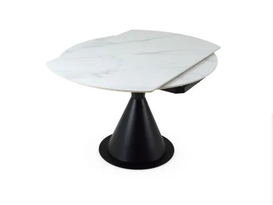 Раскладной обеденный стол Pion белая керамика 80-130