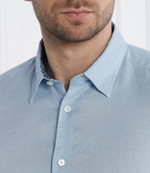 Льняная рубашка S-LIAM-ken BOSS BLACK - голубой(50515156)