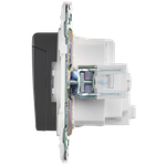 SKANDY Розетка 1-местная с заземлением с защитными шторками и крышкой 16А IP44 SK-R11G графит IEK