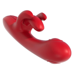 Красный вибратор-кролик 25см с боковой пульсацией и подвижными лепестками Amovibe Trio Bliss G-spot Tapping Vibrator with Clit Massaging & Vibration