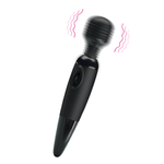 Черный вибромассажер 25см с мощной вибрацией Baile Power Wand BW-055009