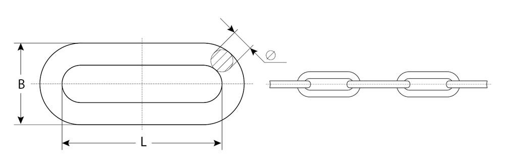 Цепь длиннозвенная, DIN 763, оцинкованная сталь, d=4мм, L=70м, ЗУБР Профессионал