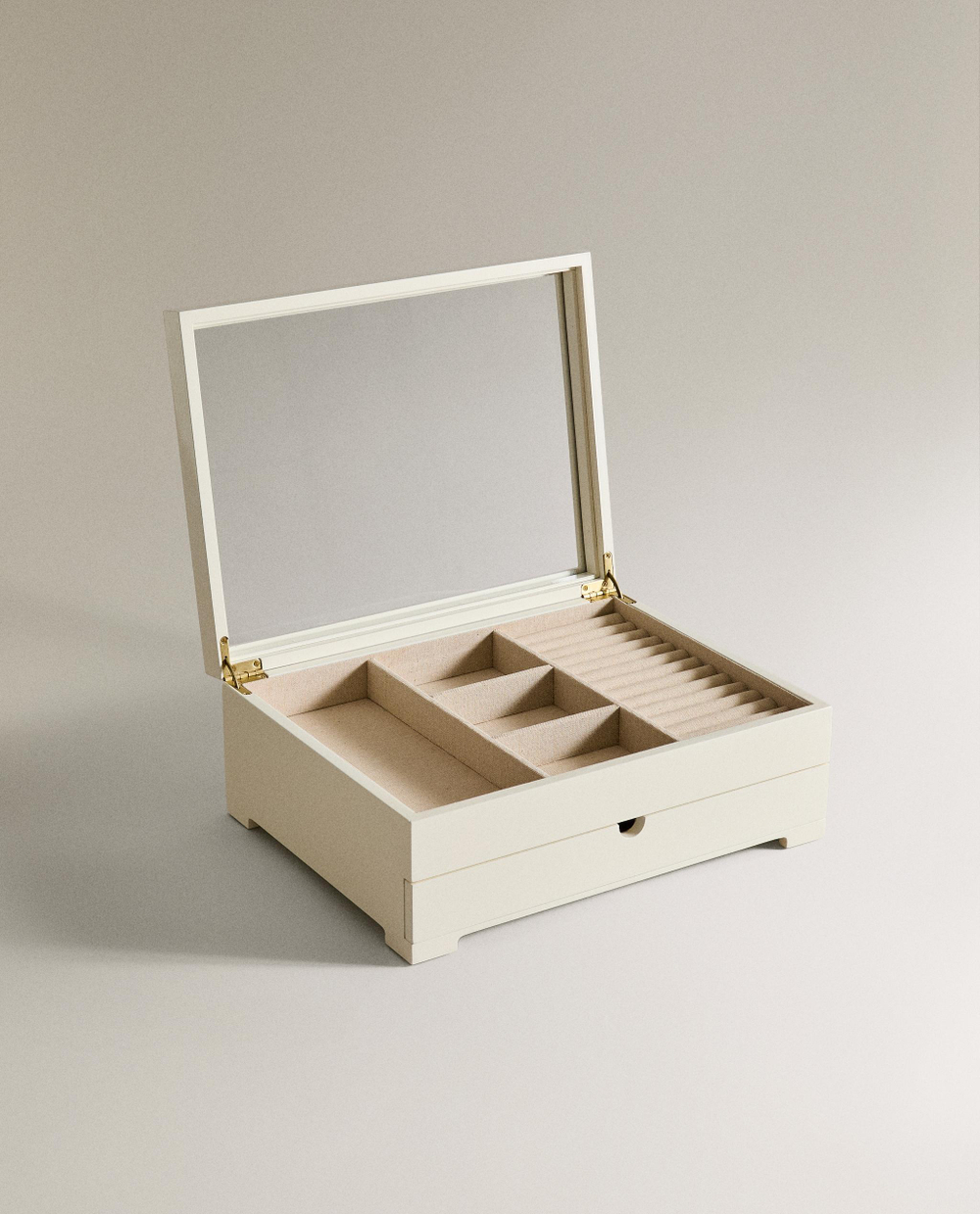 Zara Home Шкатулка изо льна, цвет белый, 36 см
