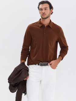 Повседневный базовый лонгслив поло