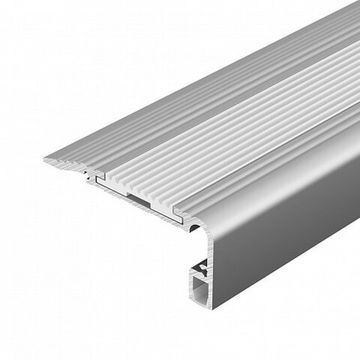 Алюминиевый анодированный накладной профиль для ступеней 2м 060866 серебристый STAIR-W60-2000 ANOD Arlight
