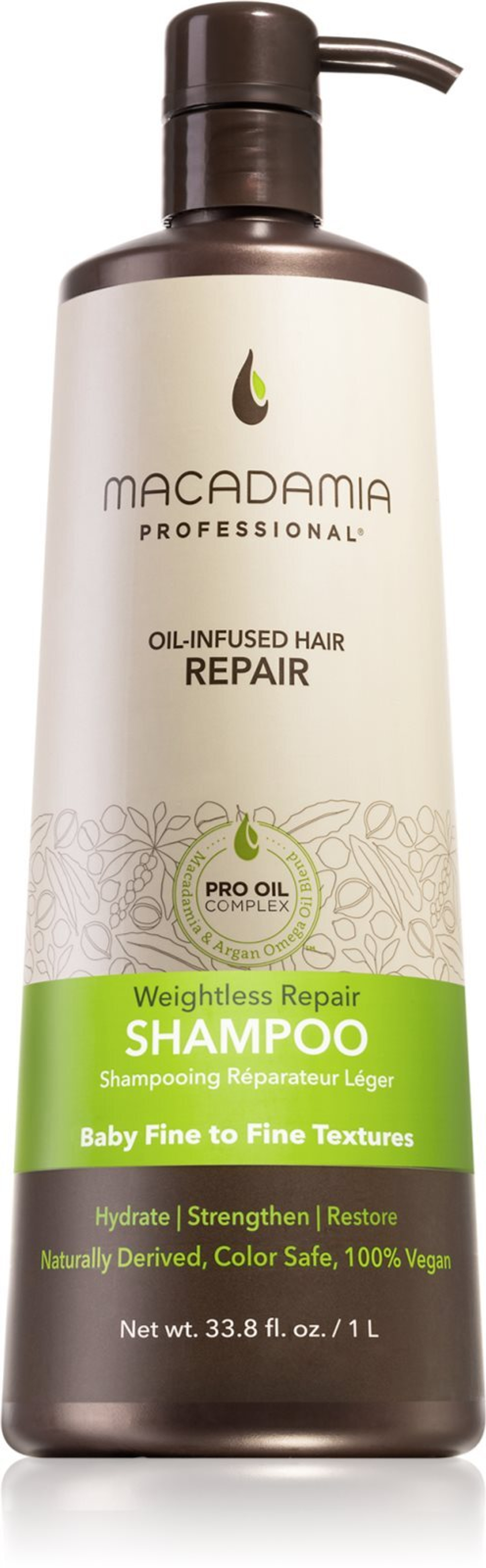 Macadamia Natural Oil Weightless Repair - легкий увлажняющий шампунь для всех типов волос /   1000  ml  / GTIN 815857010627