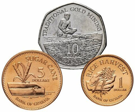 Гайана 1996-2022 Народные промыслы, набор 3 монеты UNC
