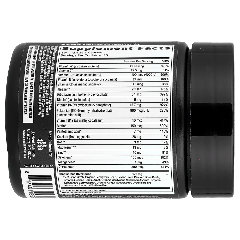 Ancient Nutrition, мультивитамины для мужчин (1 раз в день), 30 капсул