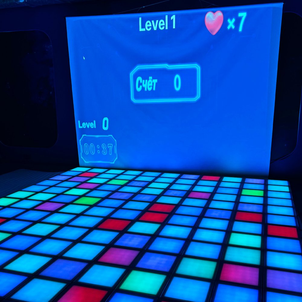 Интерактивный светодиодный пол с проектором «Арена Pixel Battle Plus» 187 шт