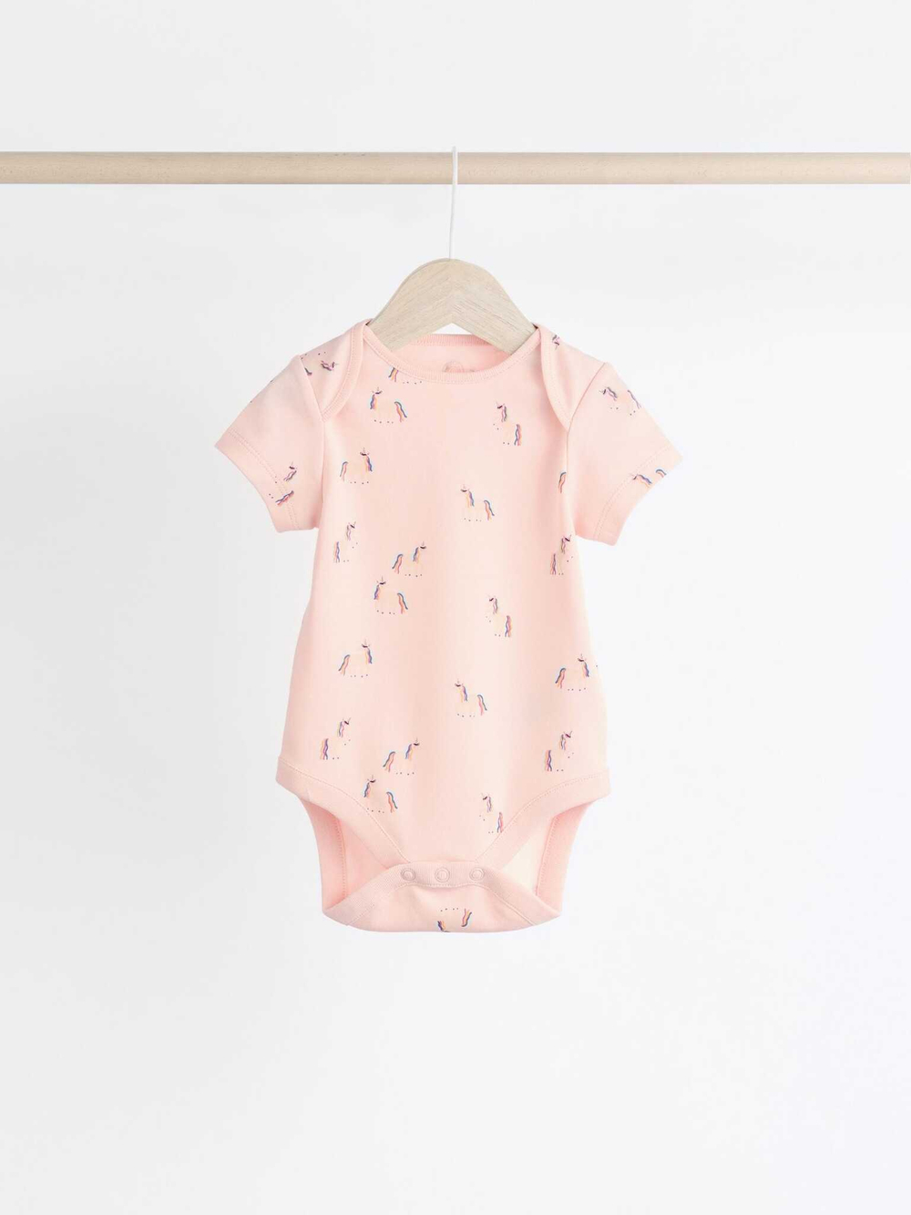 Боди с коротким рукавом для малышей Next N95-289, 7 шт., Белый, Розовый, Салатовый