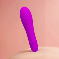 Лиловый вибратор Jonathan с бороздками - 12,3 см.