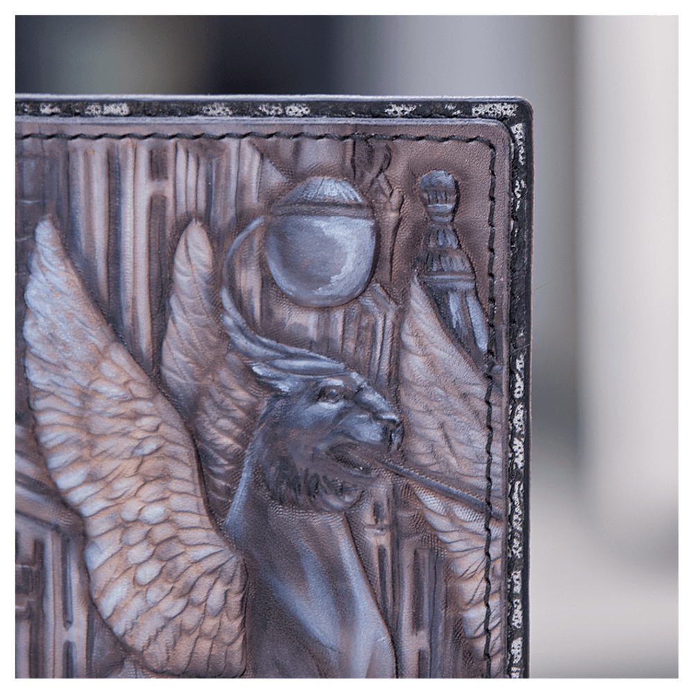 Кожаная обложка на паспорт «Городские мотивы»