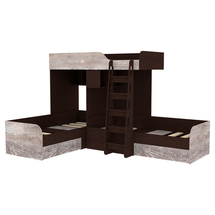 Кровать-чердак КарИВи Трио Венге Бетон