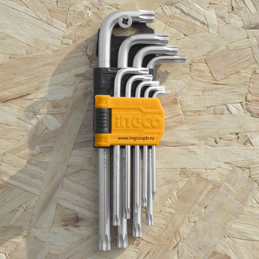 Набор шестигранников TORX Т10-Т50 мм Long INGCO HHK13091 INDUSTRIAL
