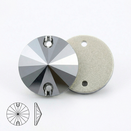 Стразы Rivoli Jet Hematite