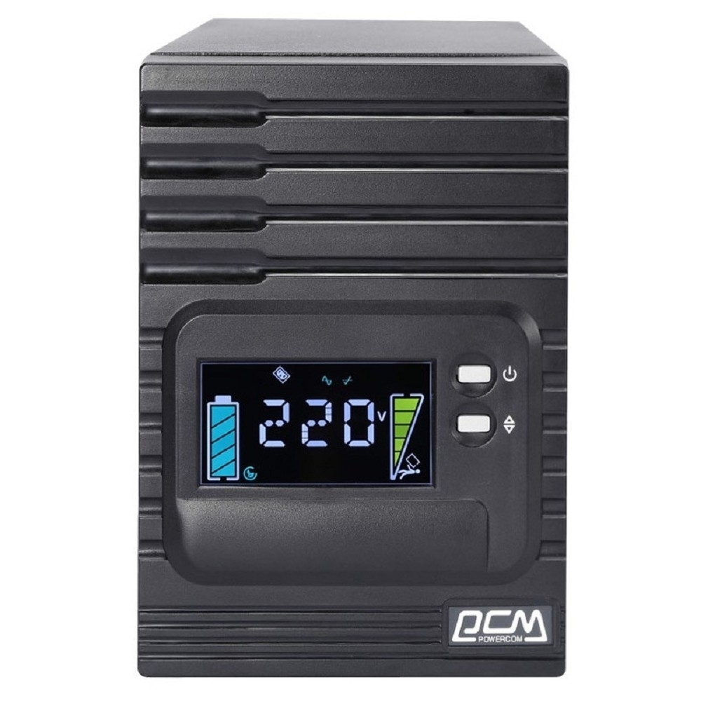 Источник бесперебойного питания PowerCom Smart King Pro+ SPT-1000-II LCD ИБП (Line-Interactive, 1000 ВА / 800 Вт, Tower, 8xC13 с резервным питанием, USB, SNMPslot) (1152559)