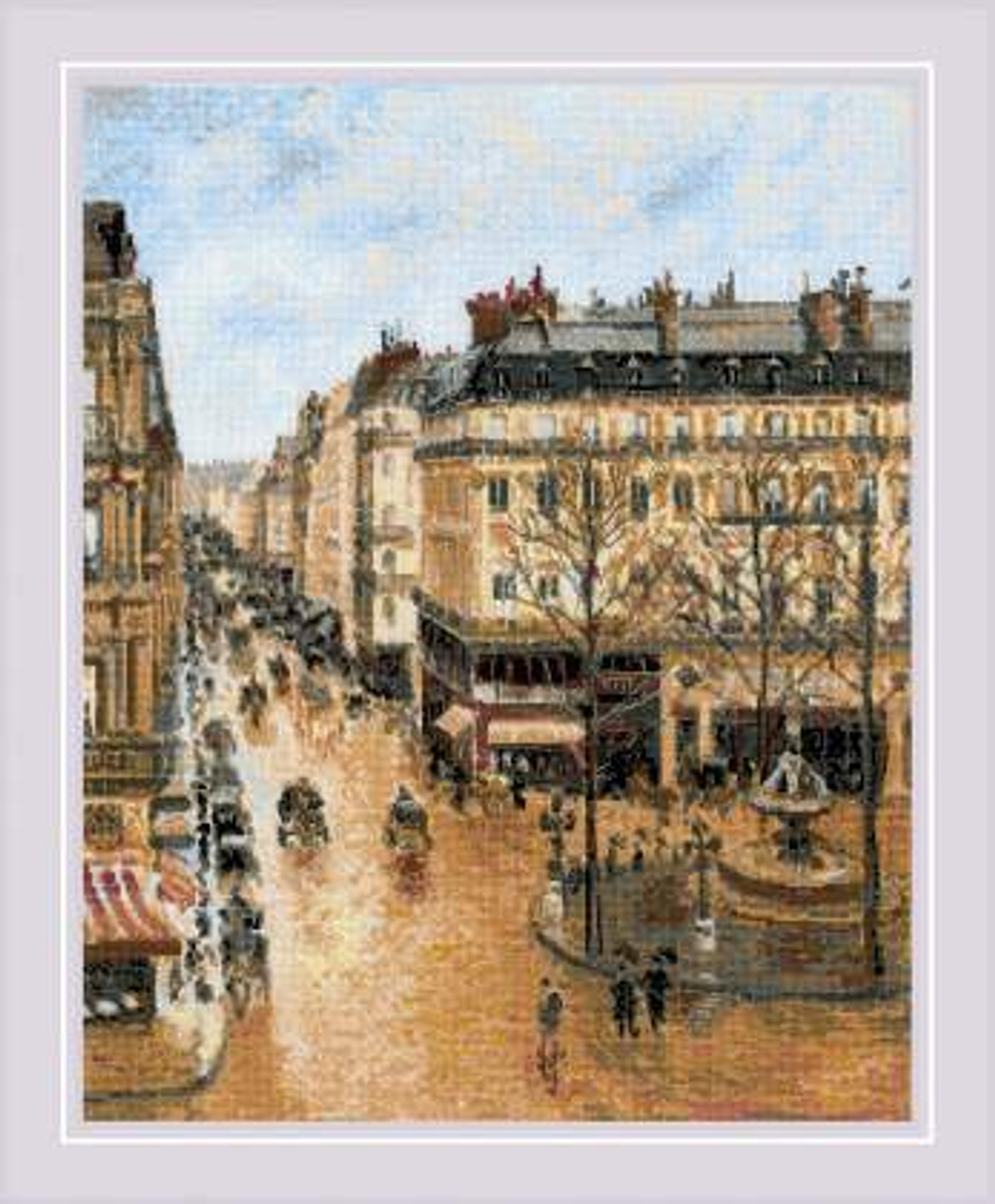 «Улица Сент-Оноре» по мотивам картины К. Писсарро-1955 вышивка