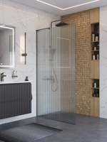 Душевая перегородка BelBagno UNO-L-1-TB-100-FL-GM профиль оружейная сталь, стекло рифленое FLUTTO