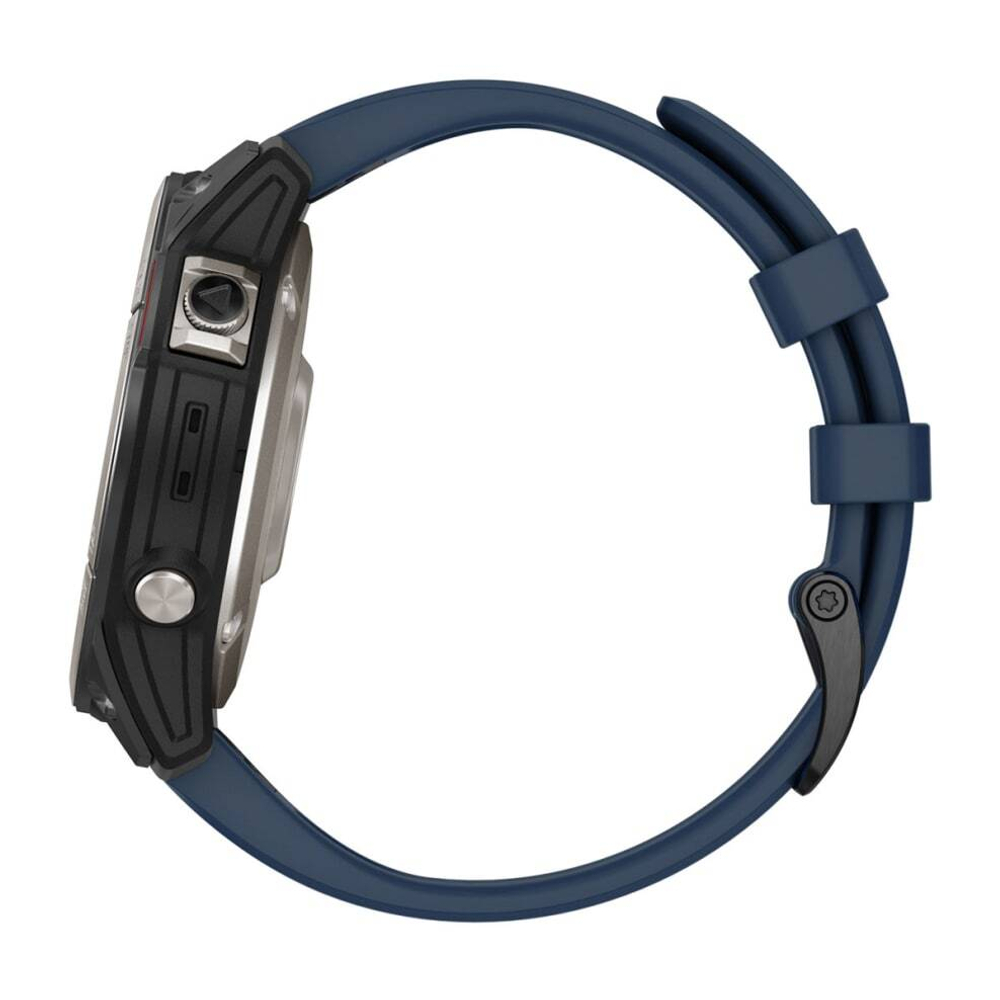 Смарт-часы Garmin Quatix 7 Pro AMOLED, титановый, темно-синий ремешок, 010-02803-81