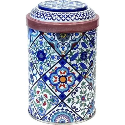 Банка жестяная Времена года (синяя) Ц99h145v110-01963