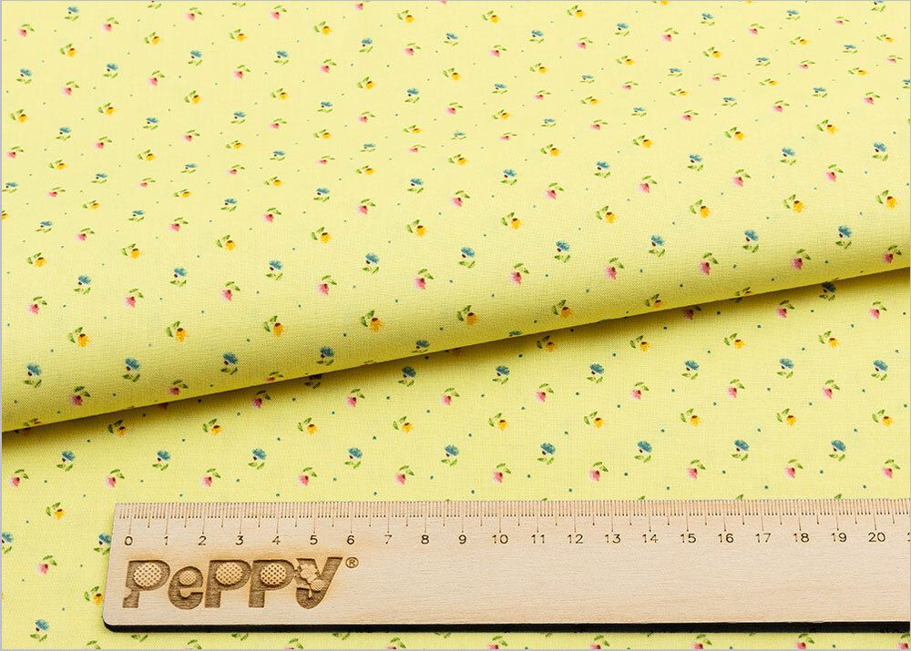 Ткань для пэчворка Peppy Нежная история, отрез 50х55 см, 146 г/м², НИ-21 желтый, Peppy