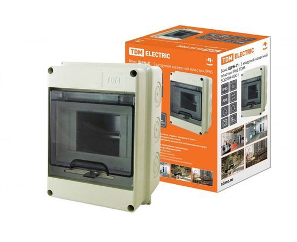 Бокс TDM ЩРН-П-5 модулей навесной пластик IP65 SQ0908-0001