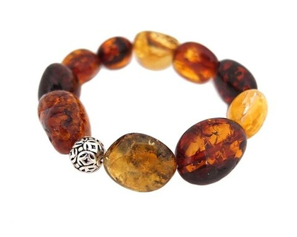 Браслет из натурального янтаря разных оттенков (7108)