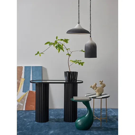 Светильник подвесной sustainable collection, D22х39 см, черный/белый
