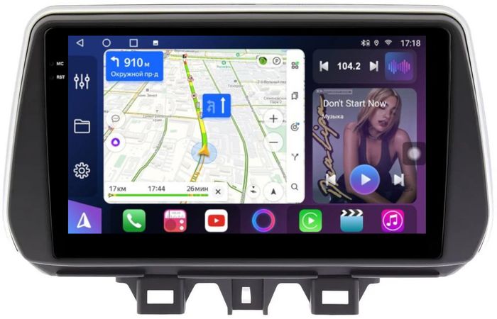 Магнитола для Hyundai Tucson 3 2018-2021 - FarCar S500-TS10 монитор 9.5" QLED на Android 14, Быстрая, CarPlay, 4G SIM-слот