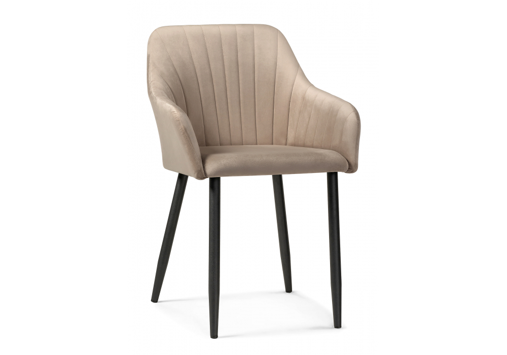 Стул на металлокаркасе Woodville Слэм бежевое, черное, ножки черные