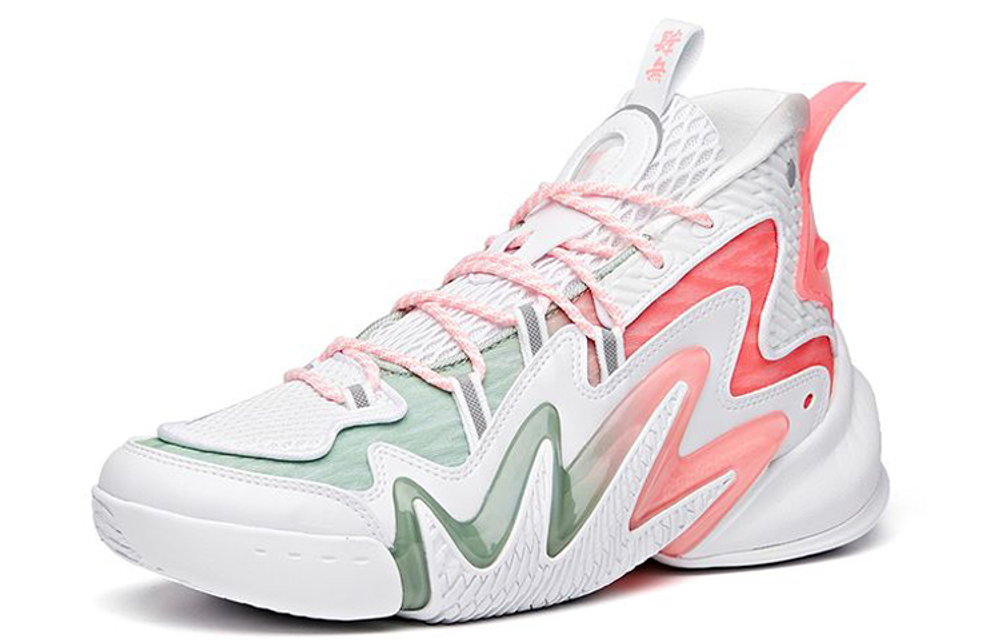 Anta Anta Frenzy 2 high-top actual combat basketball shoes men's white pink green