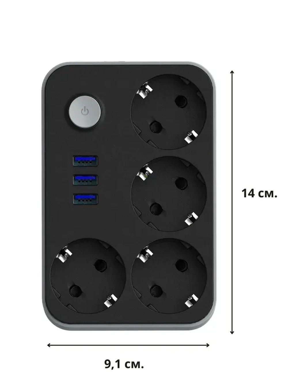 Удлинитель USB на 4 розетки и 3 USB