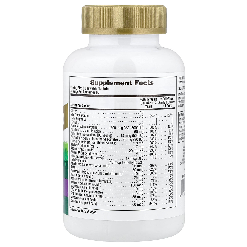 NaturesPlus, Animal Parade® Gold, жевательные мультивитамины для детей, со вкусом винограда, 120 таблеток в форме животных