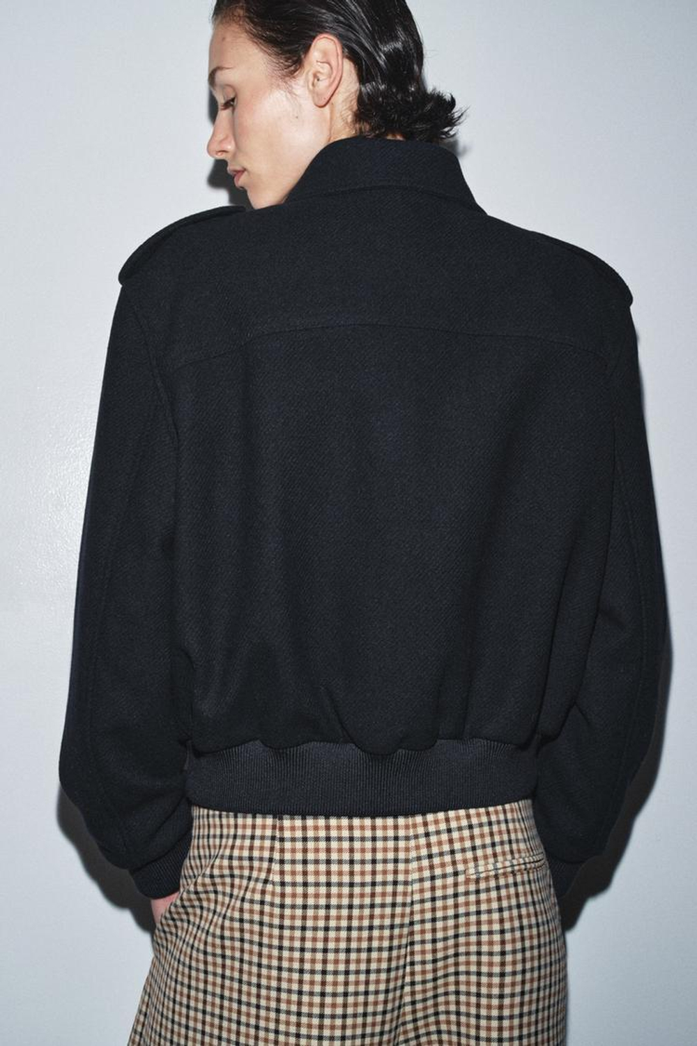 ZARA КУРТКА С ШЕРСТЬЮ — ZW COLLECTION, МОРСКОЙ СИНИЙ