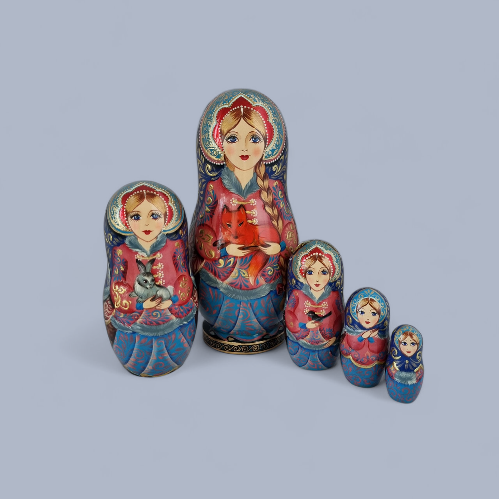 Матрёшка 21см  "С лисичкой" 5мест